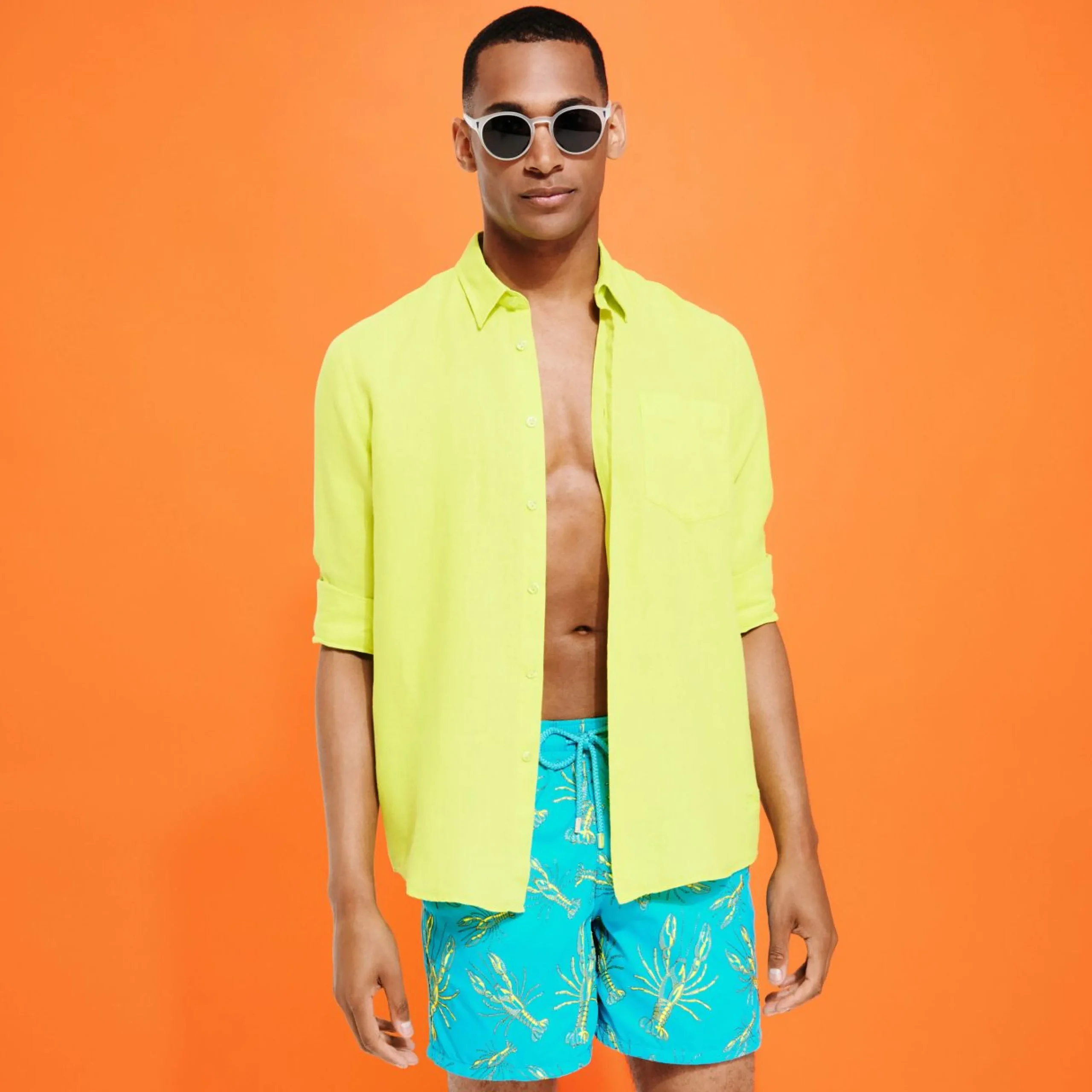 Homme Vilebrequin Le Brodé^Maillot De Bain Brodé Homme Lobsters - Edition Limitee