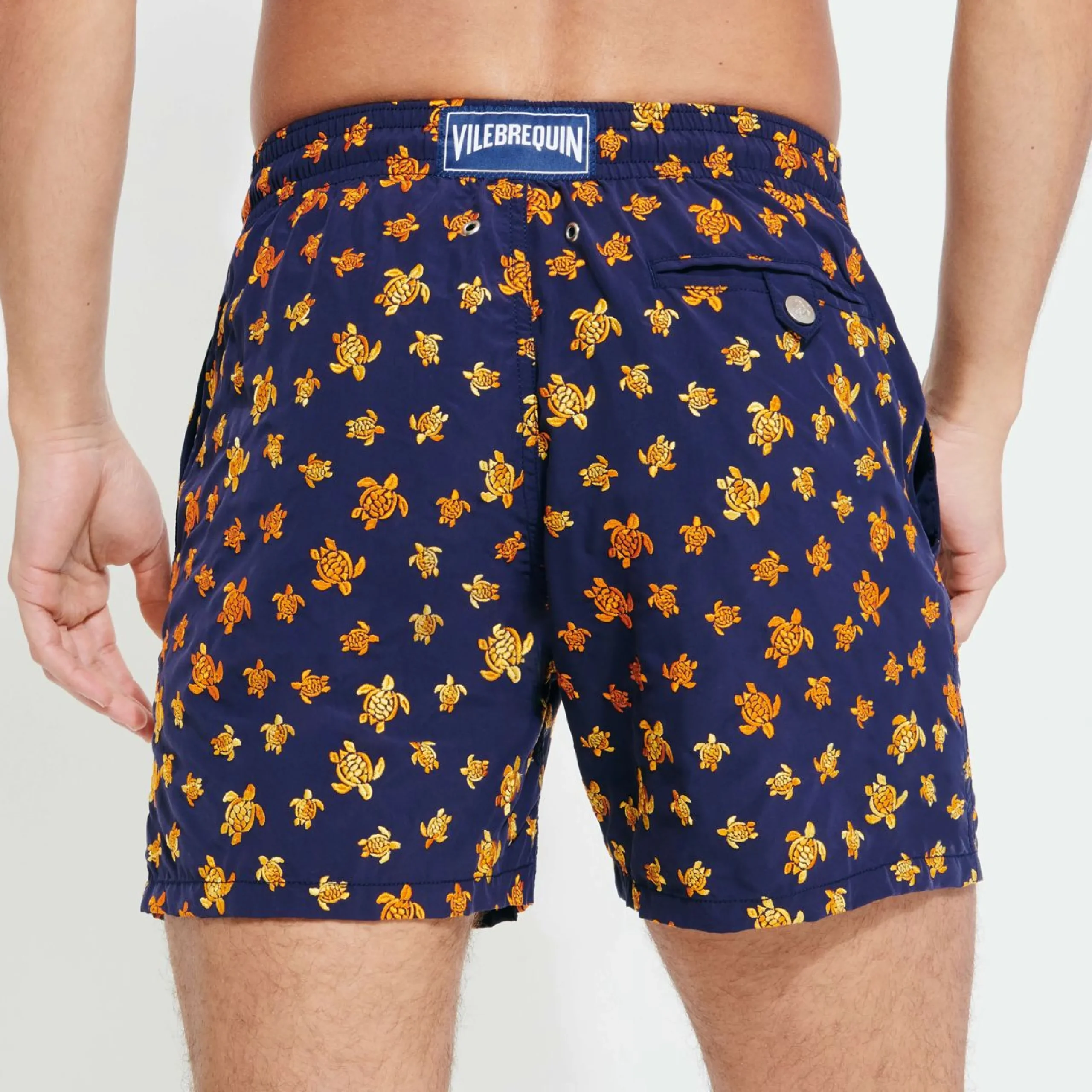 Homme Vilebrequin Le Brodé^Maillot De Bain Brodé Homme Micro Ronde Des Tortues - Edition Limitee