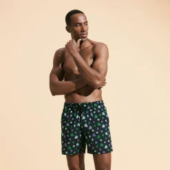 Homme Vilebrequin Le Brodé^Maillot De Bain Brodé Homme Micro Ronde Des Tortues Rainbow - Edition Limitee