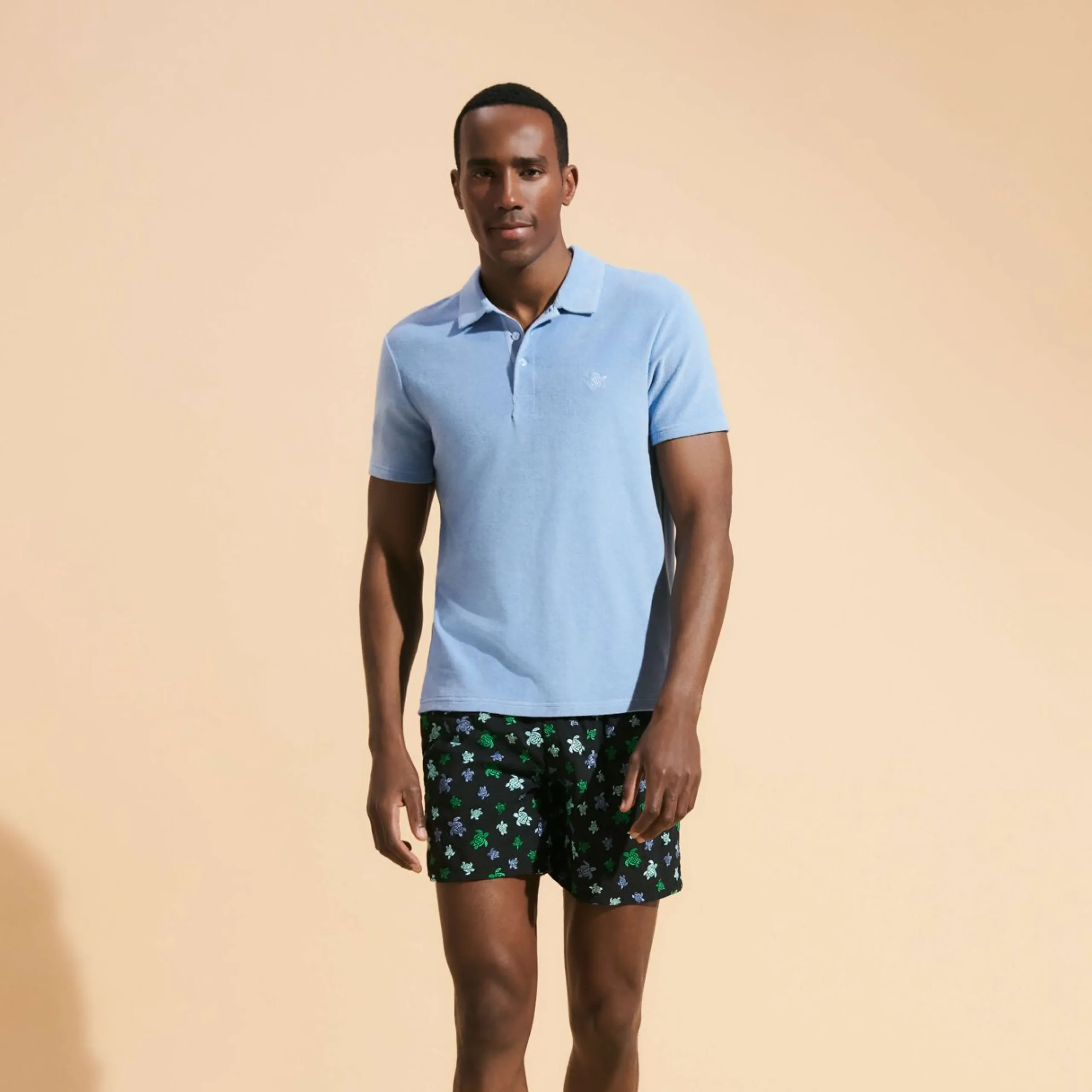 Homme Vilebrequin Le Brodé^Maillot De Bain Brodé Homme Micro Ronde Des Tortues Rainbow - Edition Limitee
