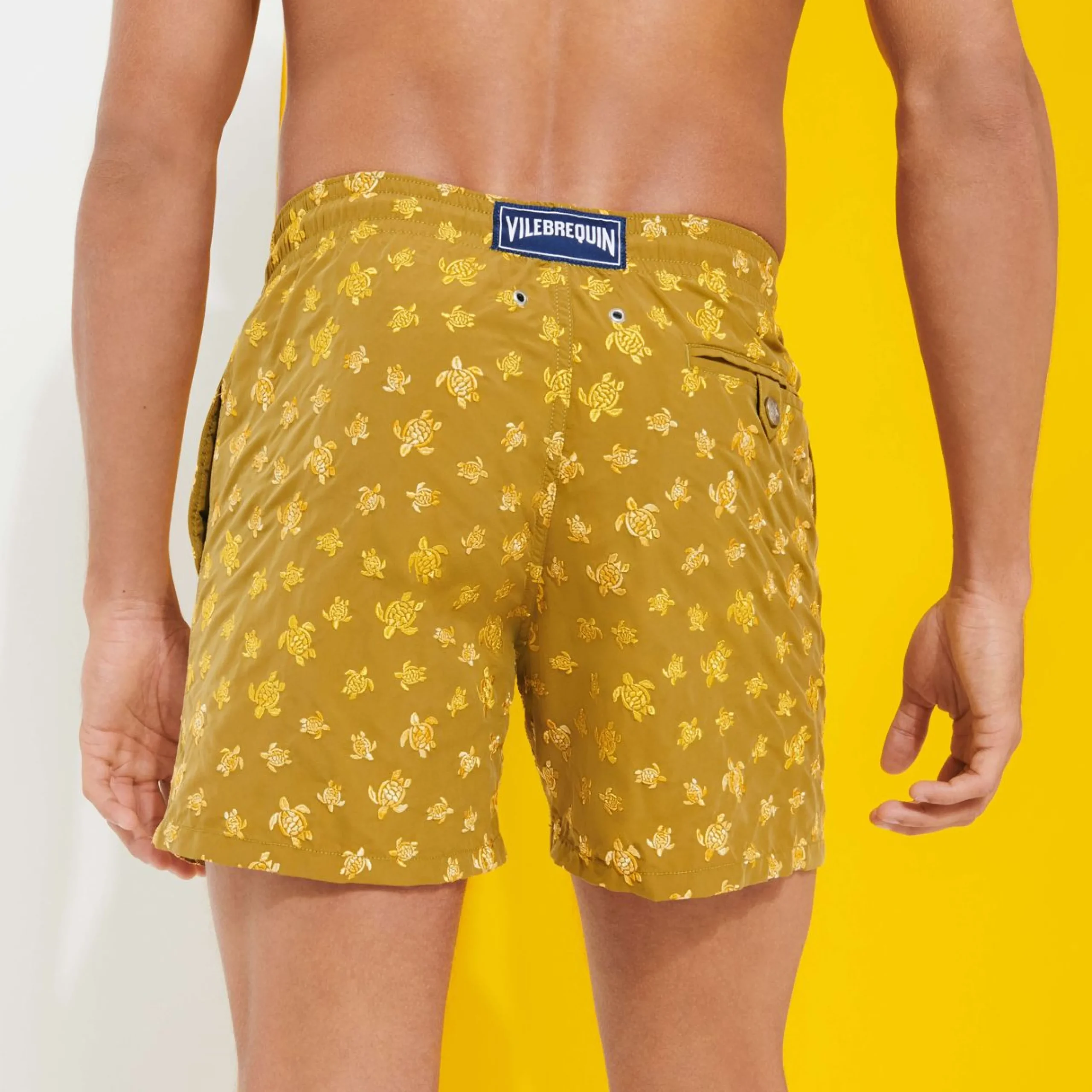 Homme Vilebrequin Le Brodé^Maillot De Bain Brodé Homme Micro Ronde Des Tortues - Edition Limitee
