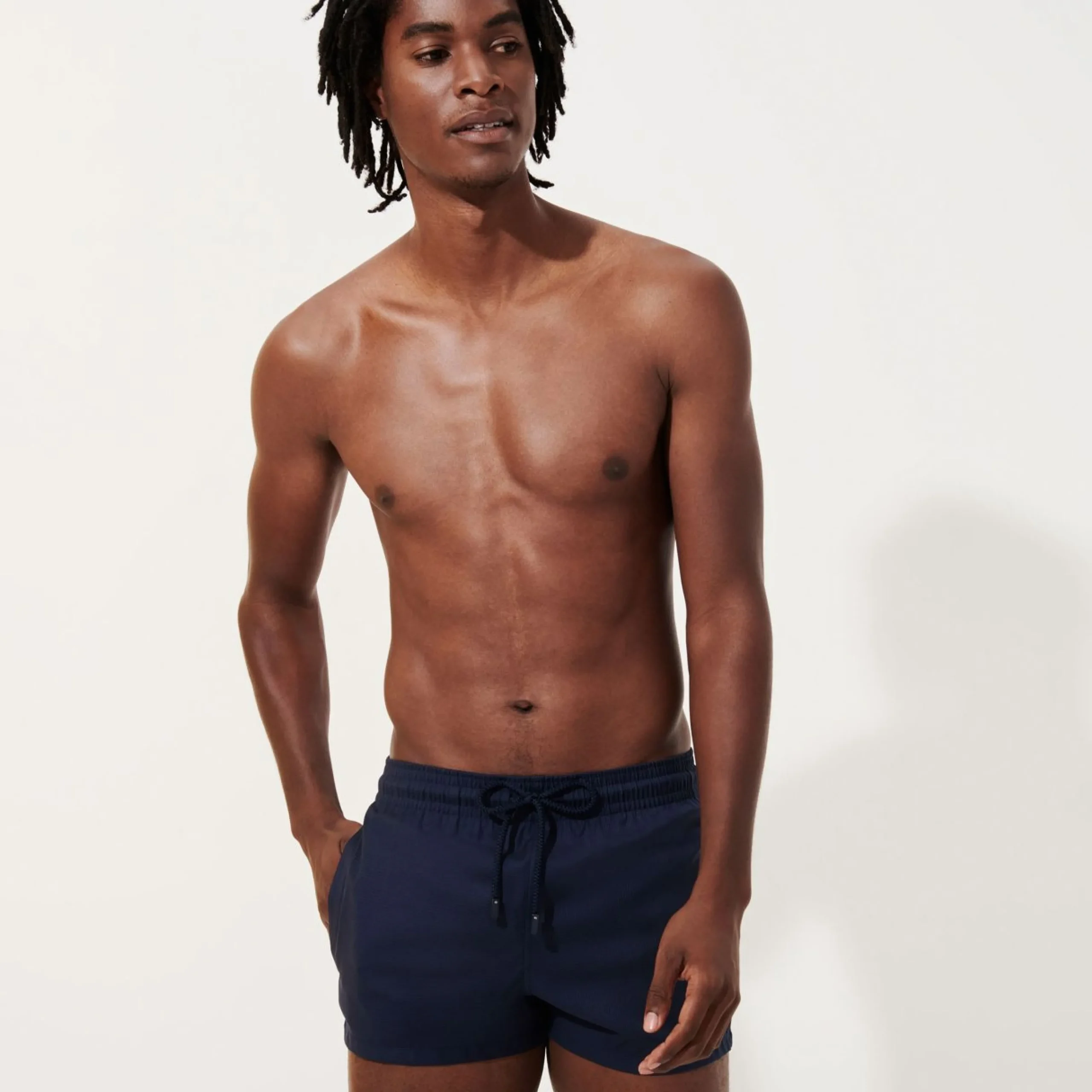 Homme Vilebrequin Le Court^Maillot De Bain Court Homme En Laine Merinos Micro Carreaux - X The Woolmark Company