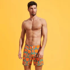 Homme Vilebrequin Le Père & Fils^Maillot De Bain Court Strech Ceinture Plate Homme Poulpes Neon