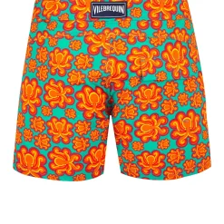 Homme Vilebrequin Le Père & Fils^Maillot De Bain Court Strech Ceinture Plate Homme Poulpes Neon