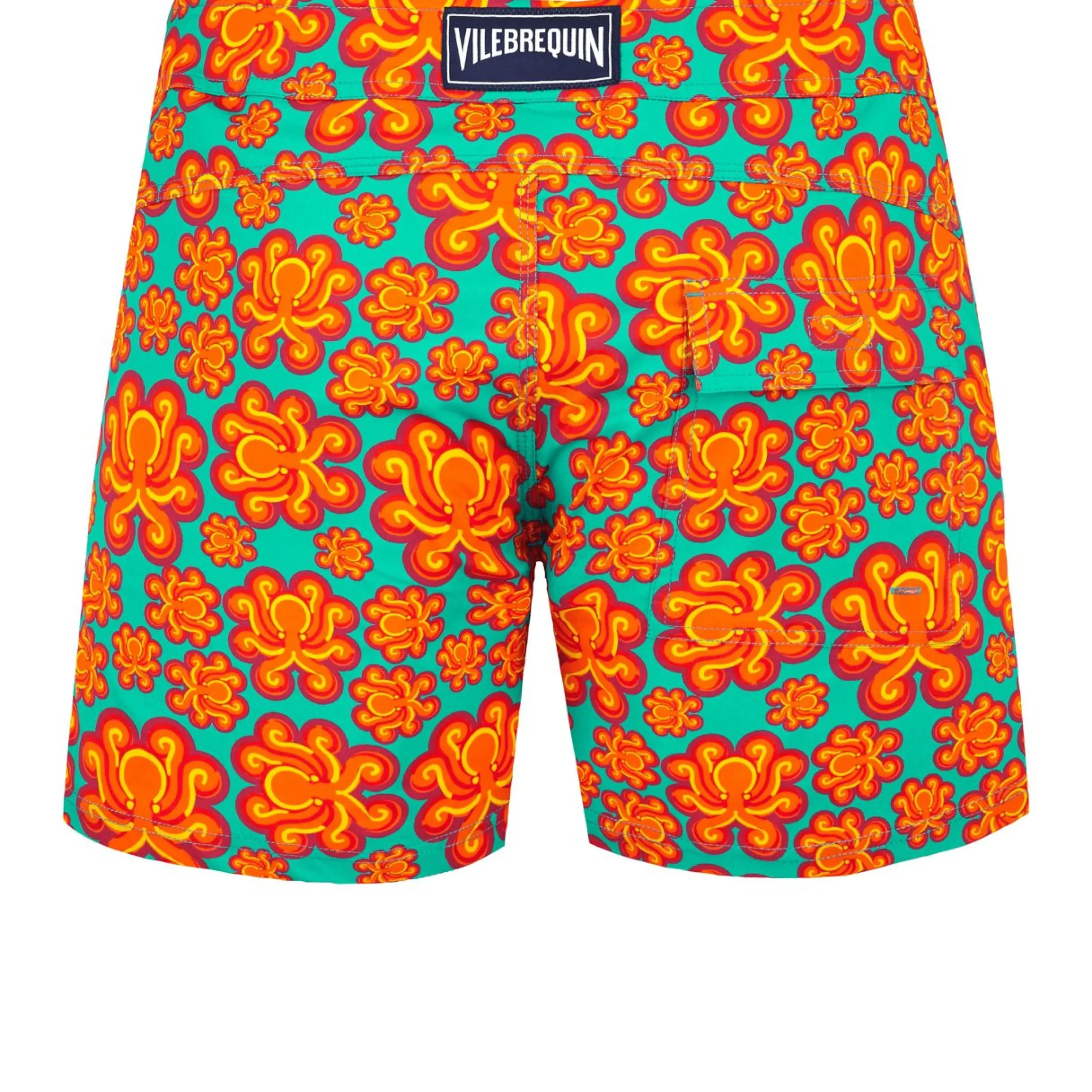 Homme Vilebrequin Le Père & Fils^Maillot De Bain Court Strech Ceinture Plate Homme Poulpes Neon