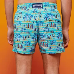 Homme Vilebrequin Le Stretch^Maillot De Bain Court Stretch Homme Palms & Surfs - X The Beach Boys