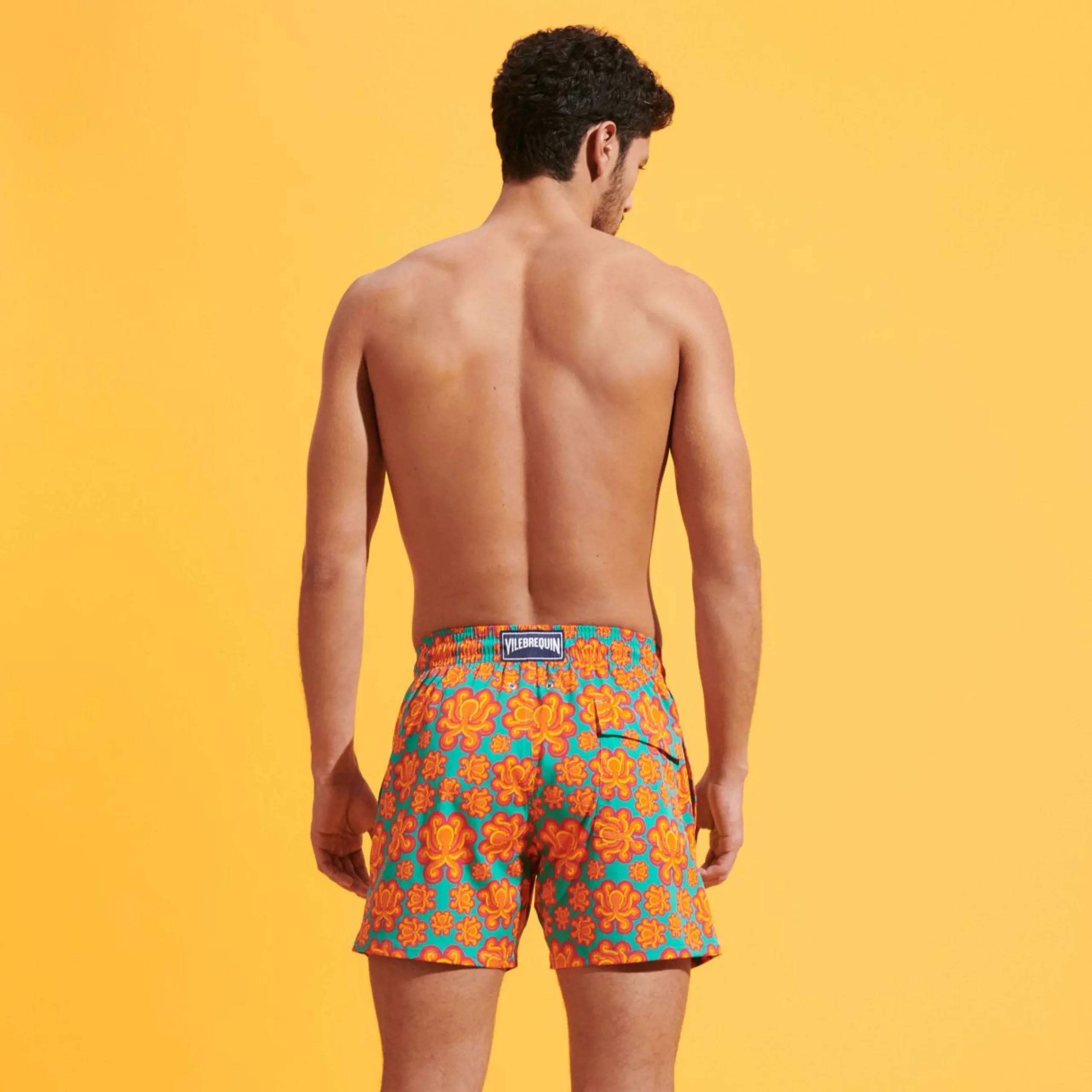 Homme Vilebrequin Le Père & Fils^Maillot De Bain Court Stretch Homme Poulpes Neon