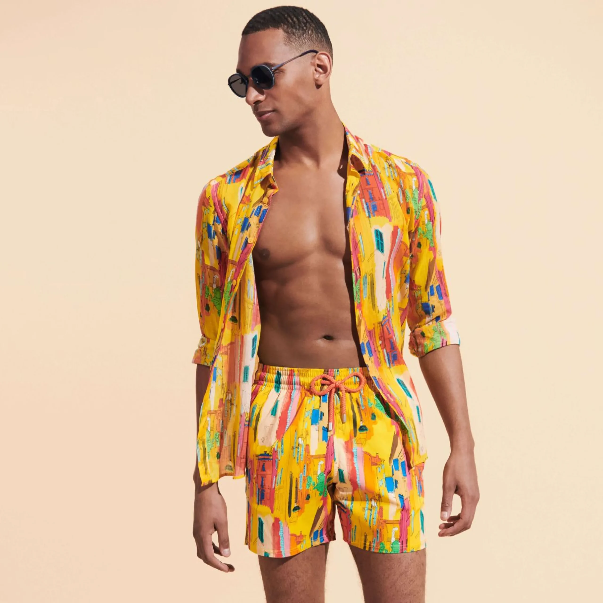 Homme Vilebrequin Le Père & Fils^Maillot De Bain Court Stretch Homme Sunny Streets