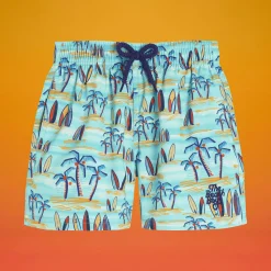 Garçon Vilebrequin Le Stretch^Maillot De Bain Garçon Stretch Palms & Surfs - X The Beach Boys