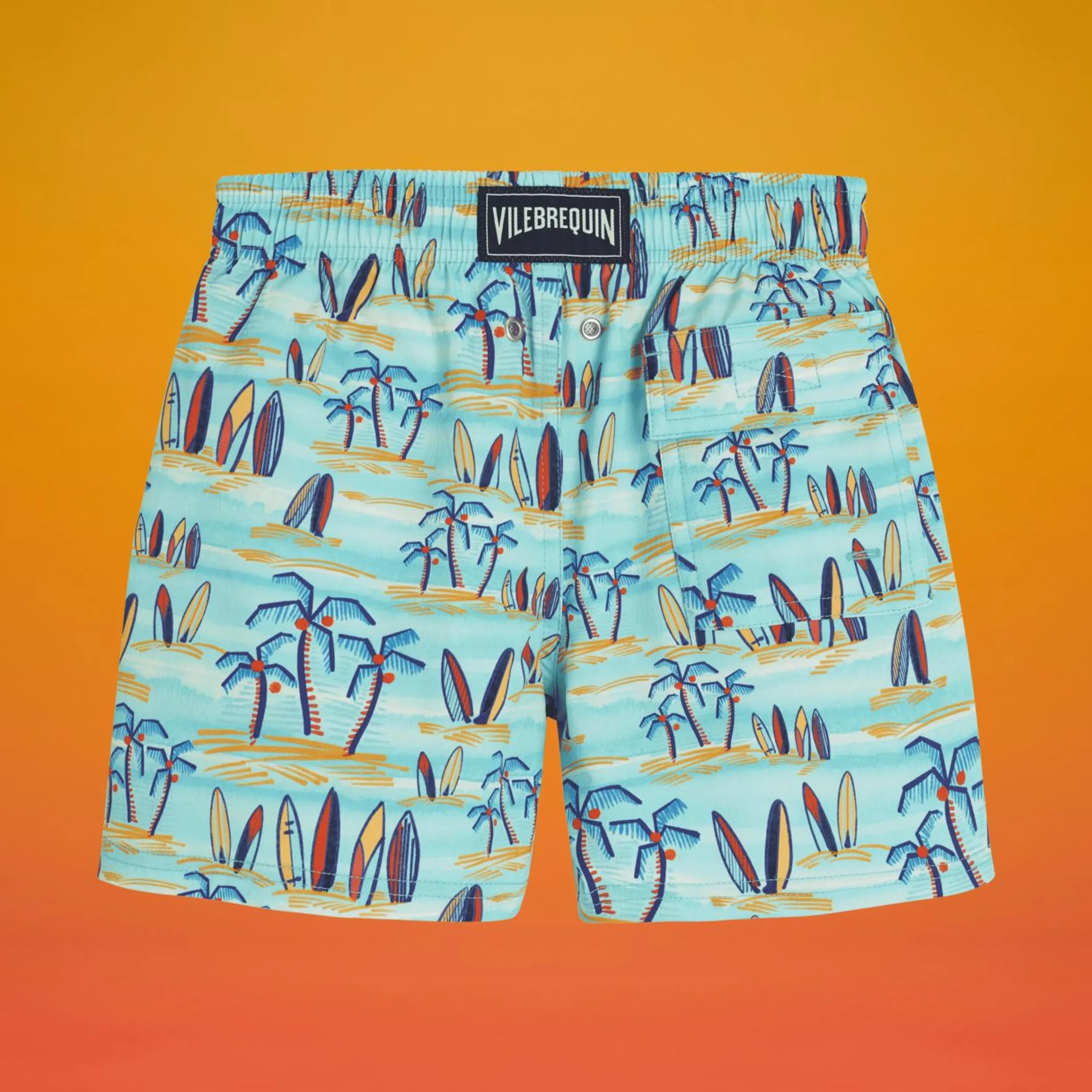 Garçon Vilebrequin Le Stretch^Maillot De Bain Garçon Stretch Palms & Surfs - X The Beach Boys