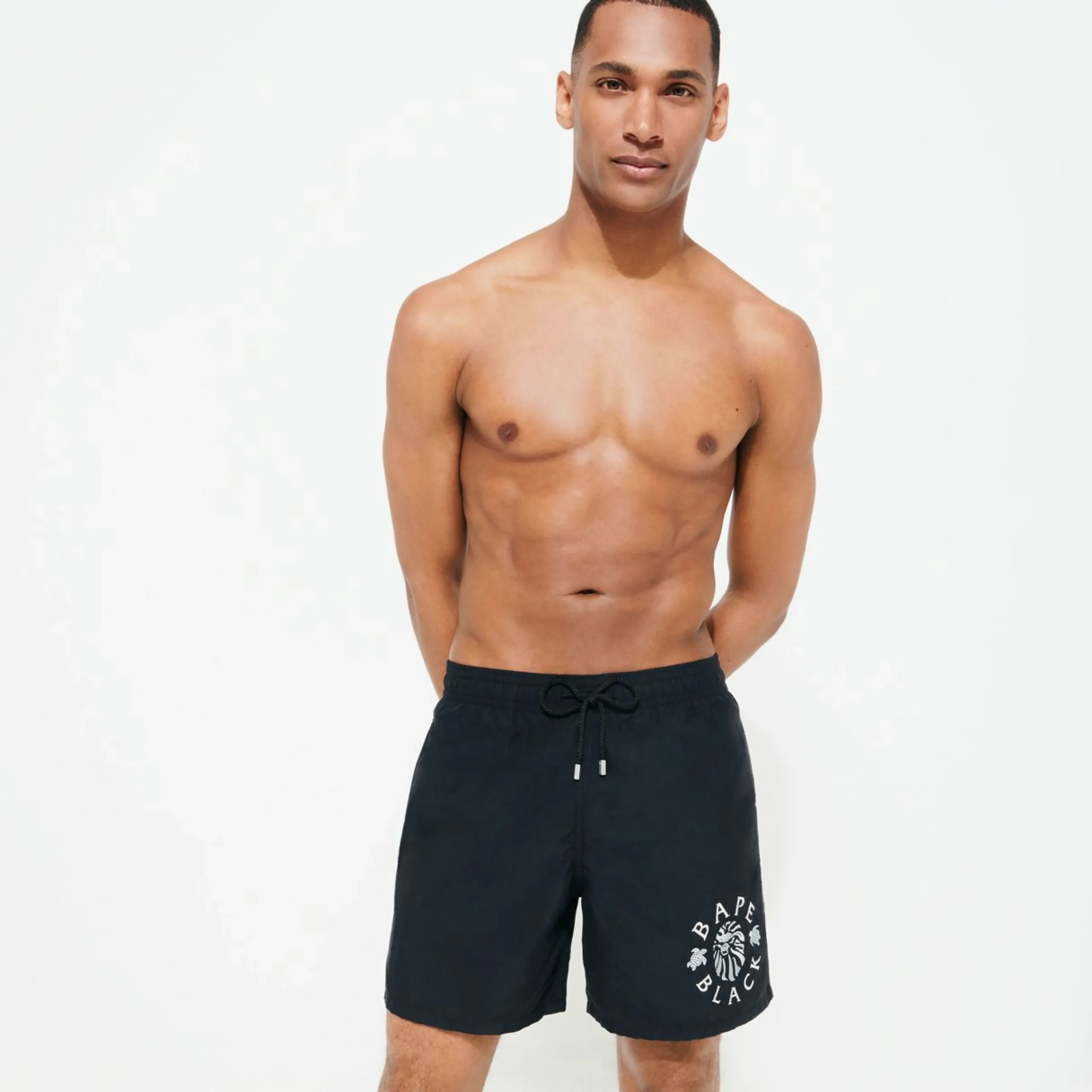 Homme Vilebrequin Le Brodé^Maillot De Bain Homme Brodé Logo - X Bape® Black