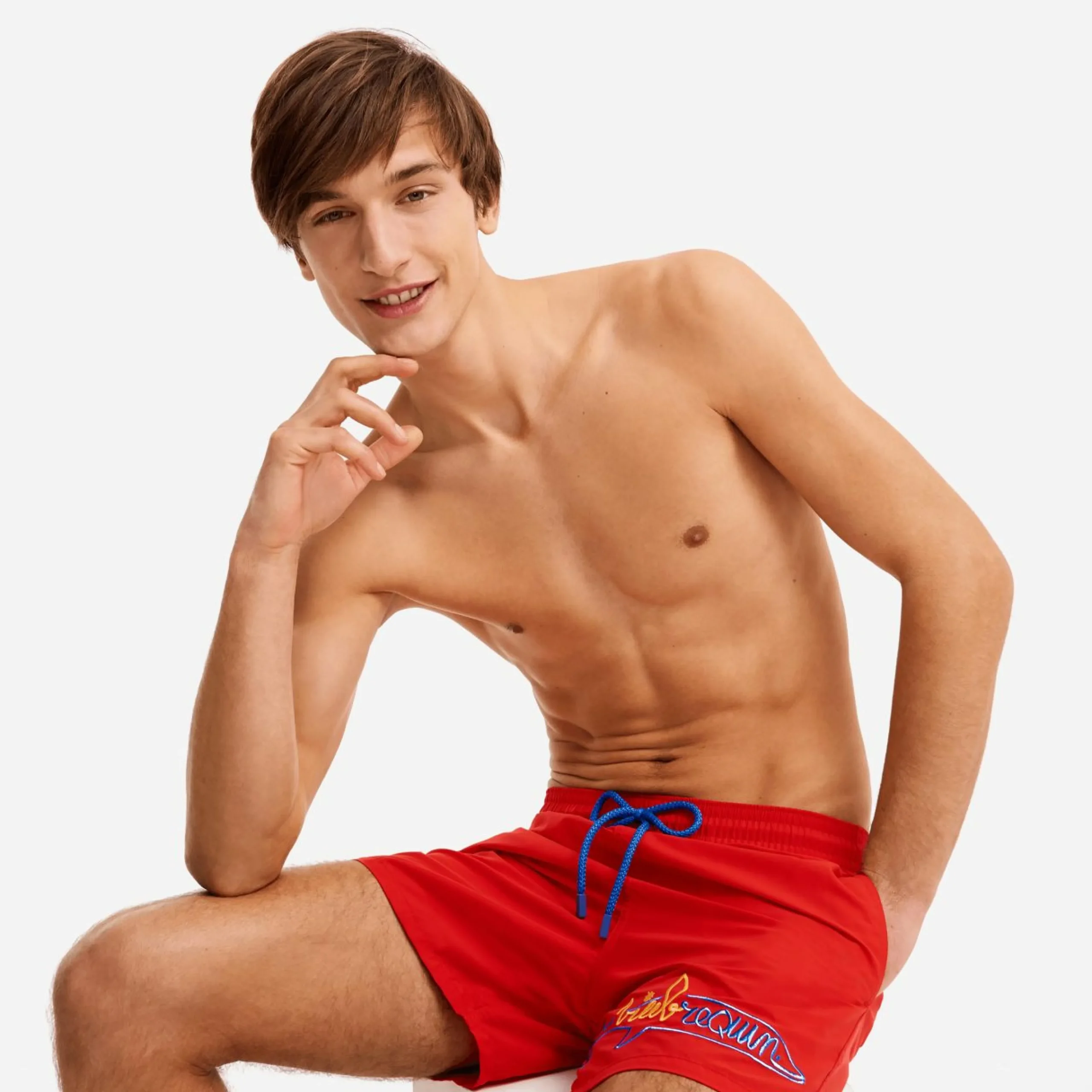 Homme Vilebrequin L'Iconique Moorea^Maillot De Bain Homme Brodérie Placee Requin - X Jcc+ - Edition Limitee