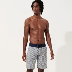Homme Vilebrequin Le Long^Maillot De Bain Homme En Laine Merinos Carreaux - X The Woolmark Company