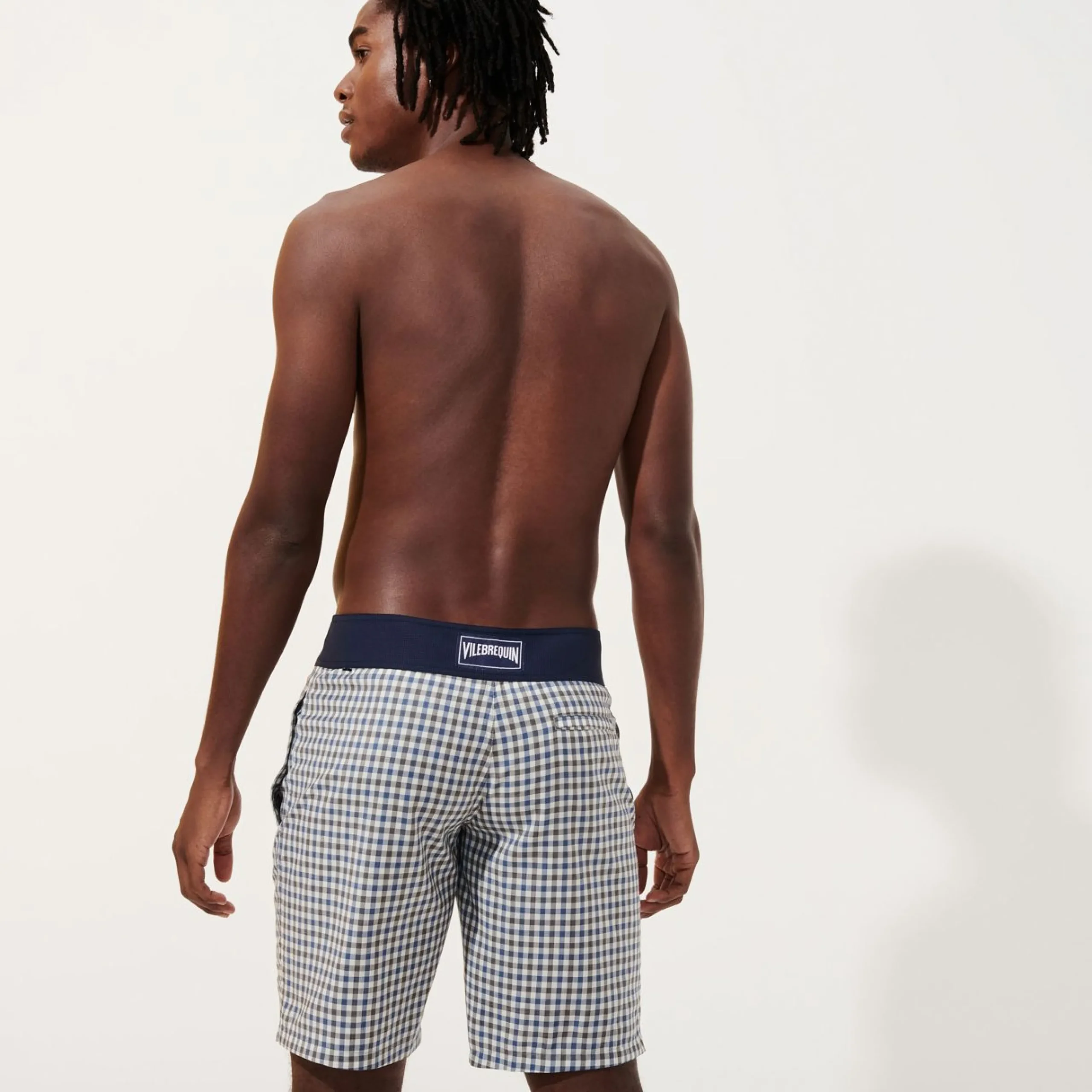 Homme Vilebrequin Le Long^Maillot De Bain Homme En Laine Merinos Carreaux - X The Woolmark Company