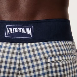 Homme Vilebrequin Le Long^Maillot De Bain Homme En Laine Merinos Carreaux - X The Woolmark Company