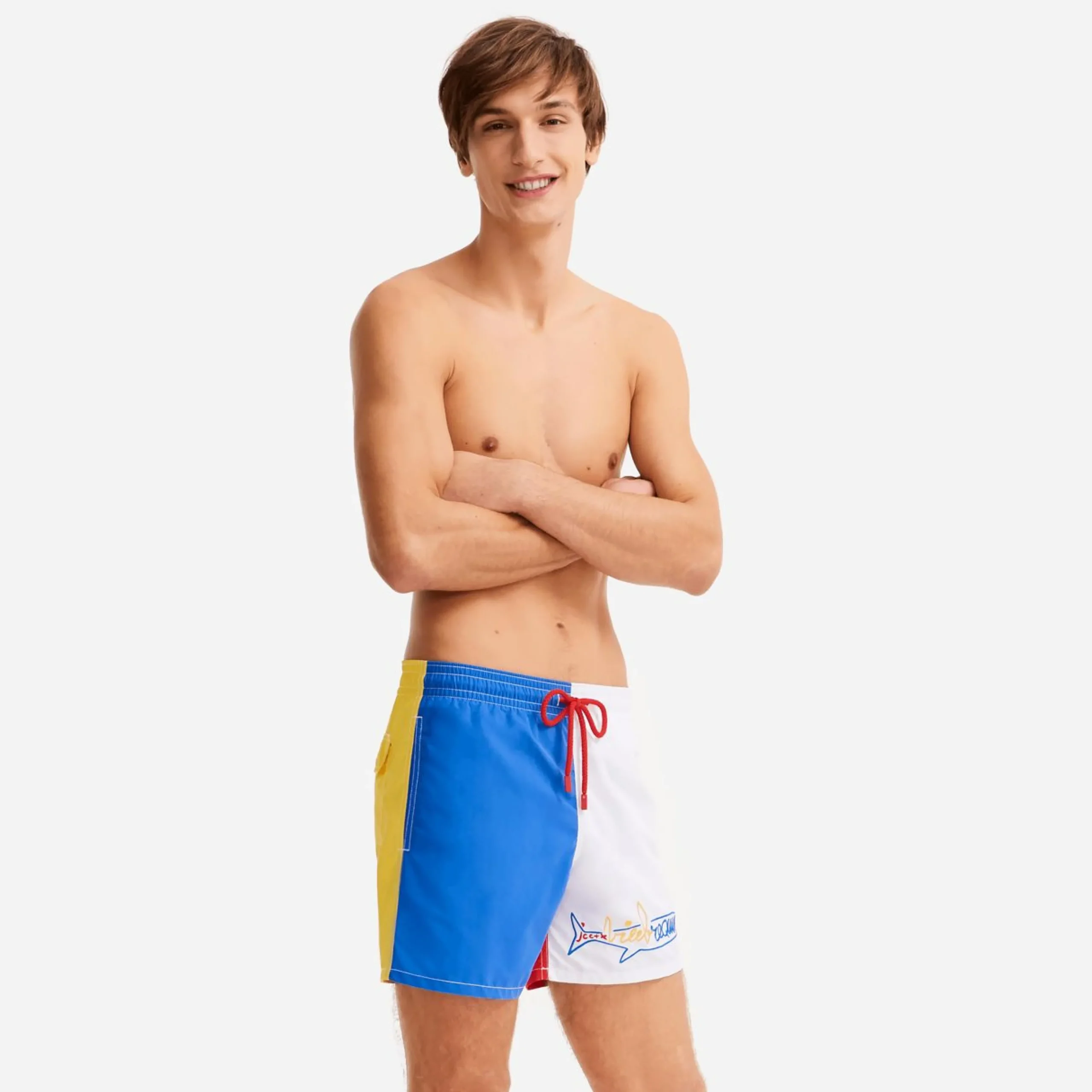 Homme Vilebrequin L'Iconique Moorea^Maillot De Bain Homme Multicolore Brodérie Placee Requin - X Jcc+ - Edition Limitee