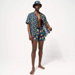 Homme Vilebrequin Le Stretch^Maillot De Bain Homme Stretch Tortues Rainbow Multicolor - X Kenny Scharf