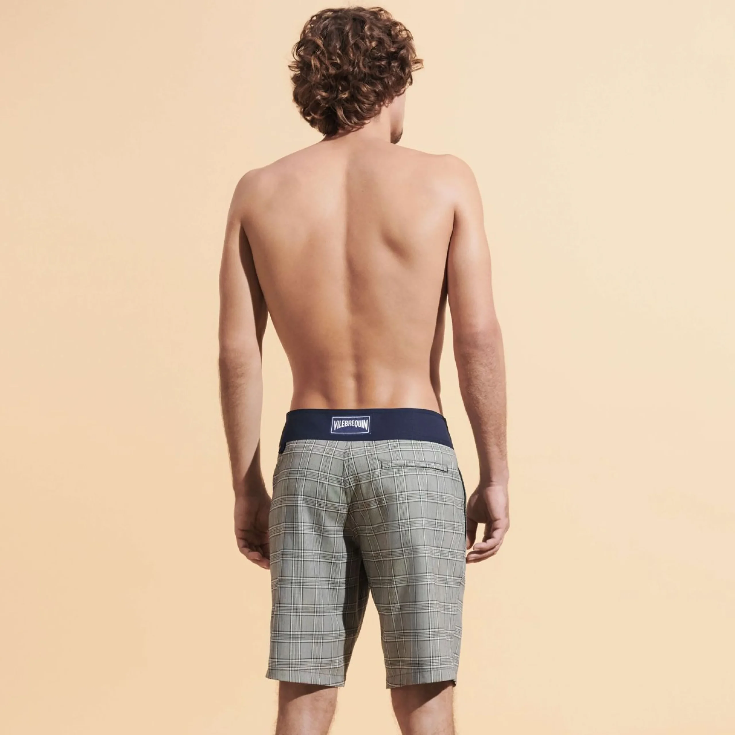 Homme Vilebrequin Le Long^Maillot De Bain Long En Laine Merinos Homme Prince De Galles
