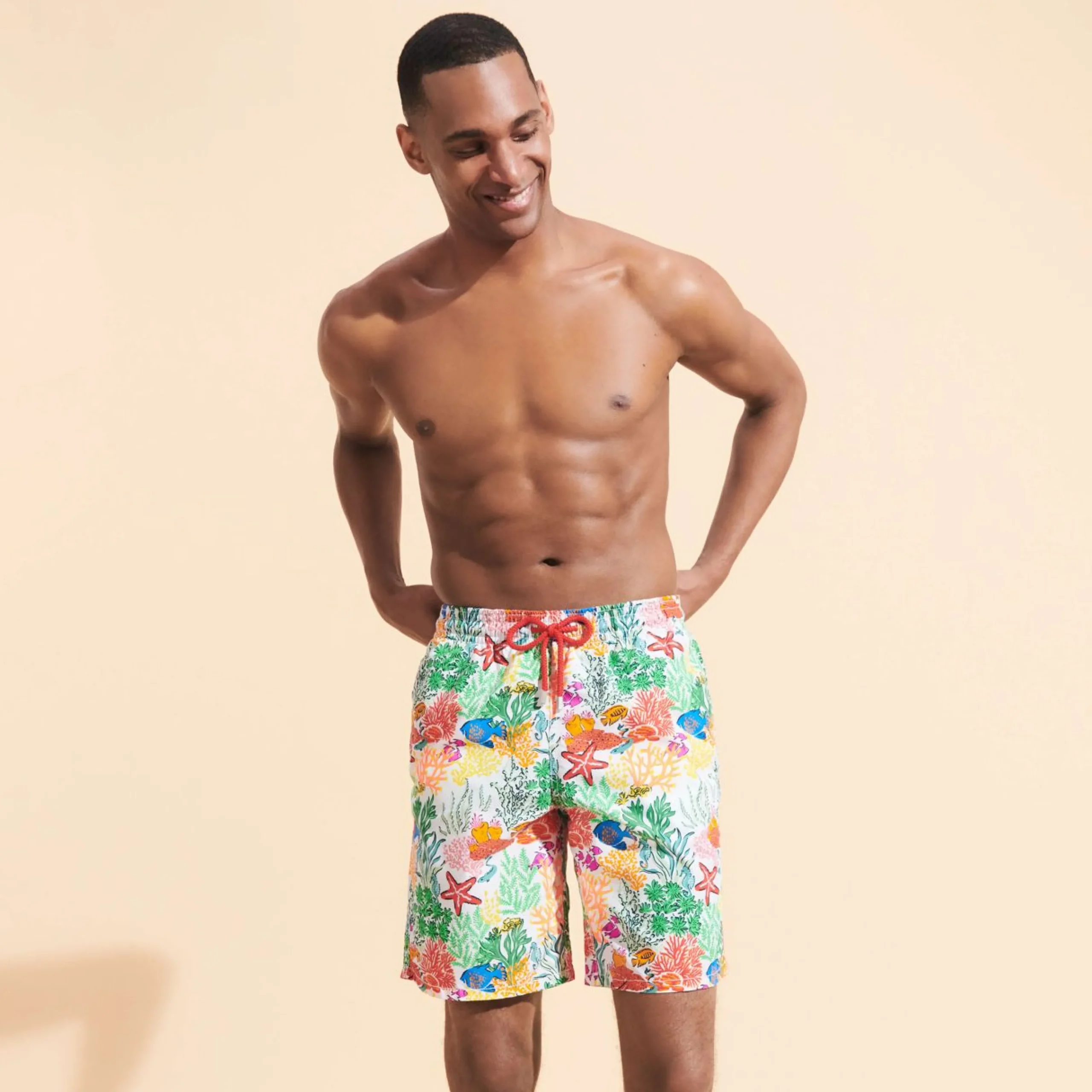 Homme Vilebrequin Le Long^Maillot De Bain Long Homme Fond Marins Multicolores