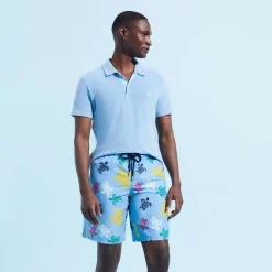 Homme Vilebrequin Le Long^Maillot De Bain Long Homme Ronde Des Tortues Multicolores