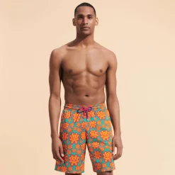 Homme Vilebrequin Le Père & Fils^Maillot De Bain Long Stretch Homme Poulpes Neon