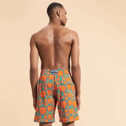 Homme Vilebrequin Le Père & Fils^Maillot De Bain Long Stretch Homme Poulpes Neon