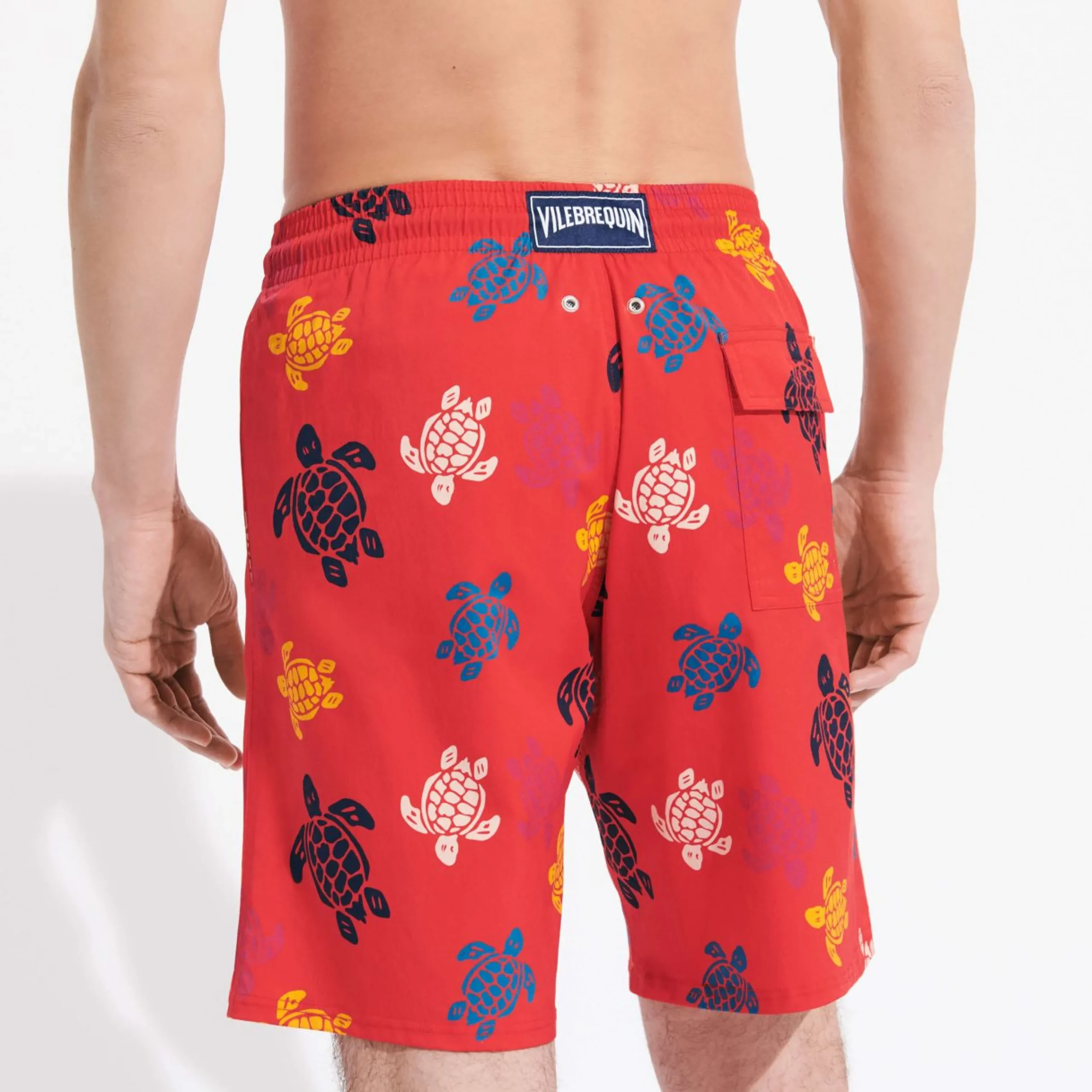 Homme Vilebrequin Le Long^Maillot De Bain Long Stretch Homme Ronde Tortues Multicolores
