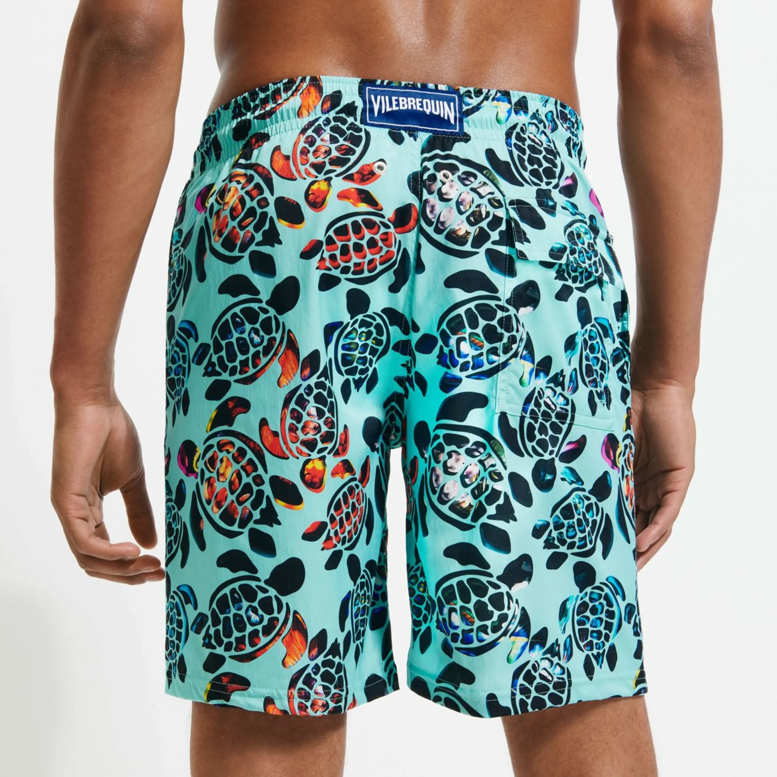 Homme Vilebrequin Le Long^Maillot De Bain Long Stretch Homme Screen Turtles
