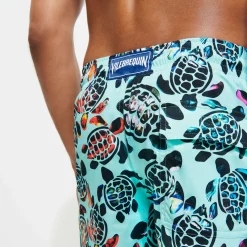 Homme Vilebrequin Le Long^Maillot De Bain Long Stretch Homme Screen Turtles