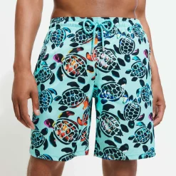 Homme Vilebrequin Le Long^Maillot De Bain Long Stretch Homme Screen Turtles