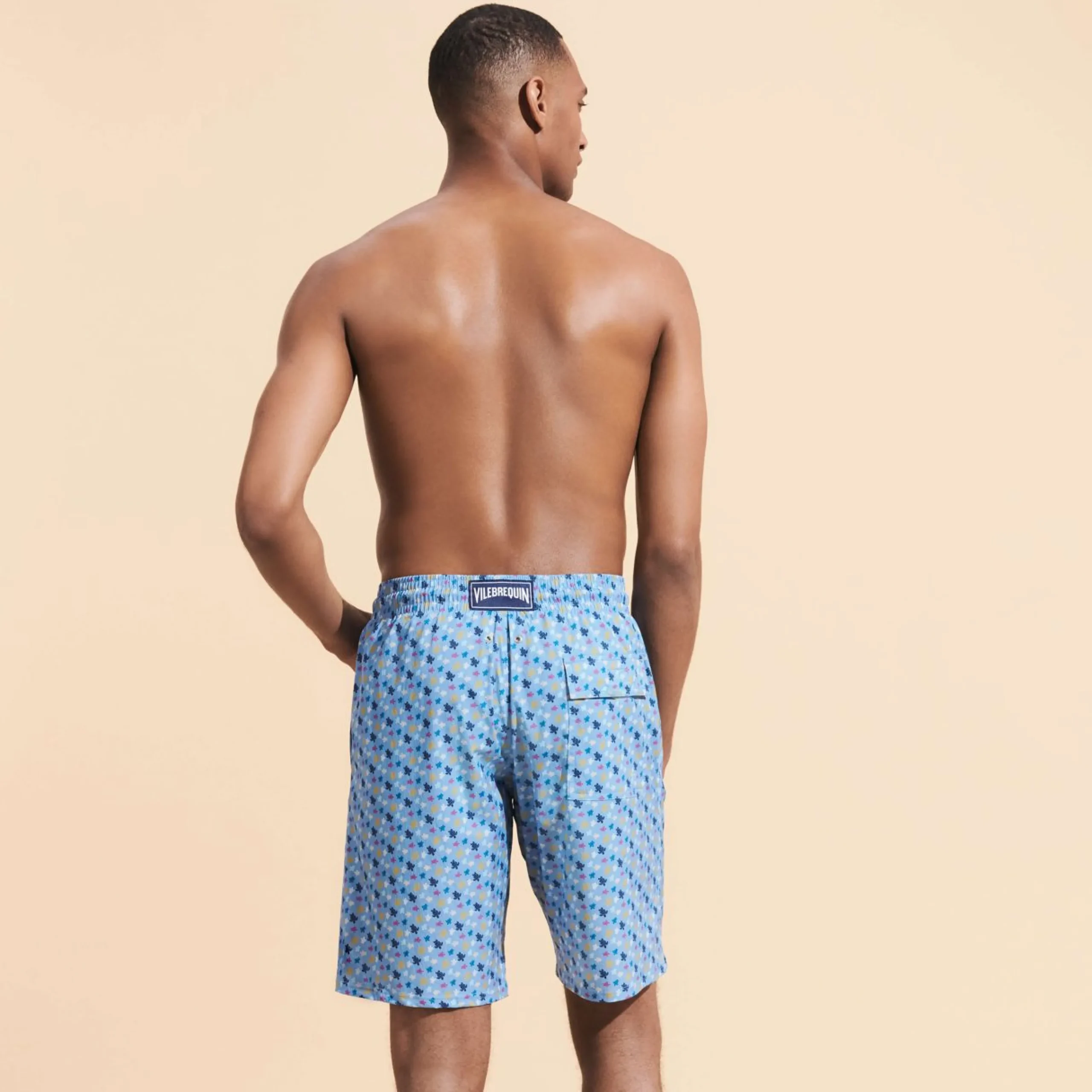 Homme Vilebrequin Le Long^Maillot De Bain Long Stretch Homme Micro Ronde Des Tortues Rainbow