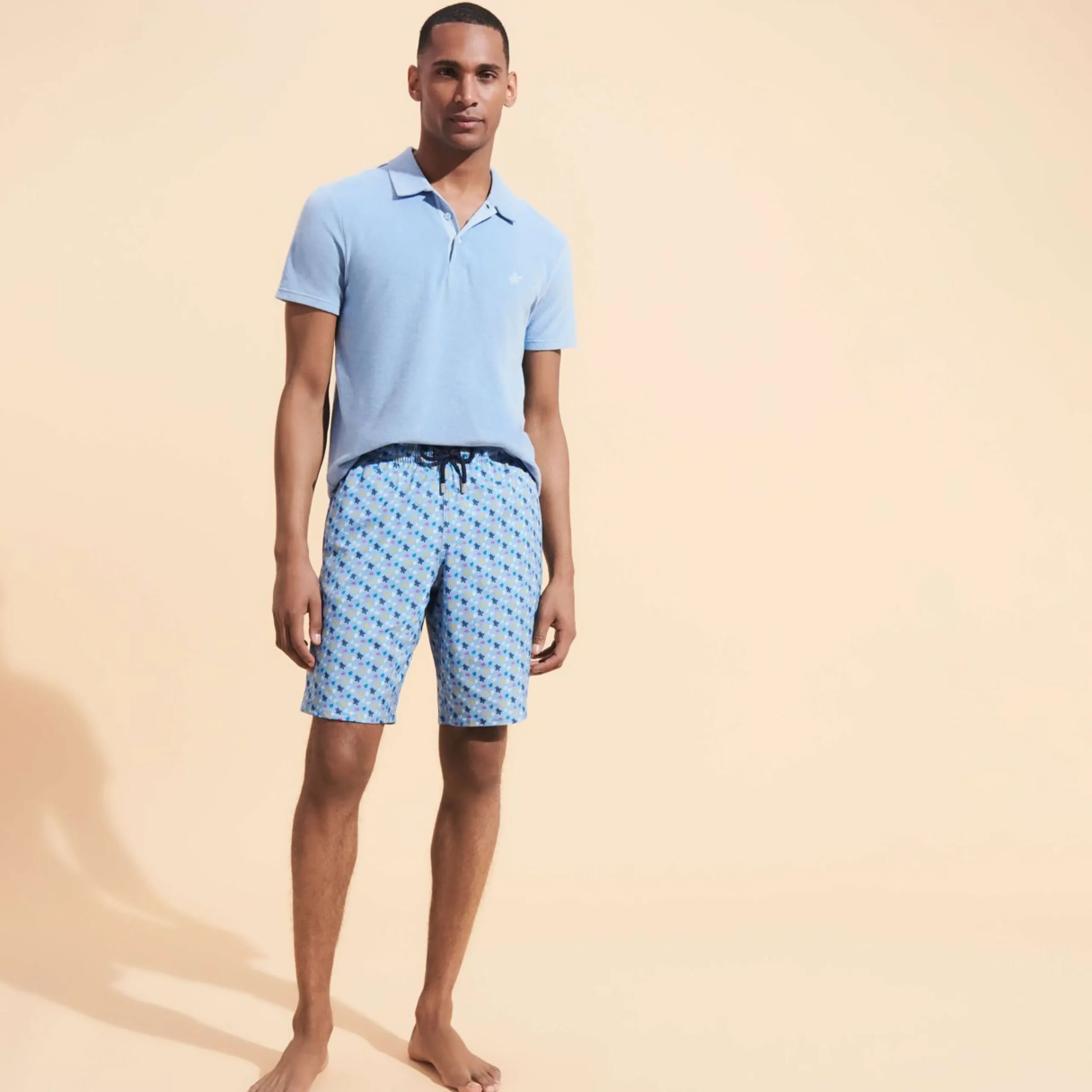 Homme Vilebrequin Le Long^Maillot De Bain Long Stretch Homme Micro Ronde Des Tortues Rainbow