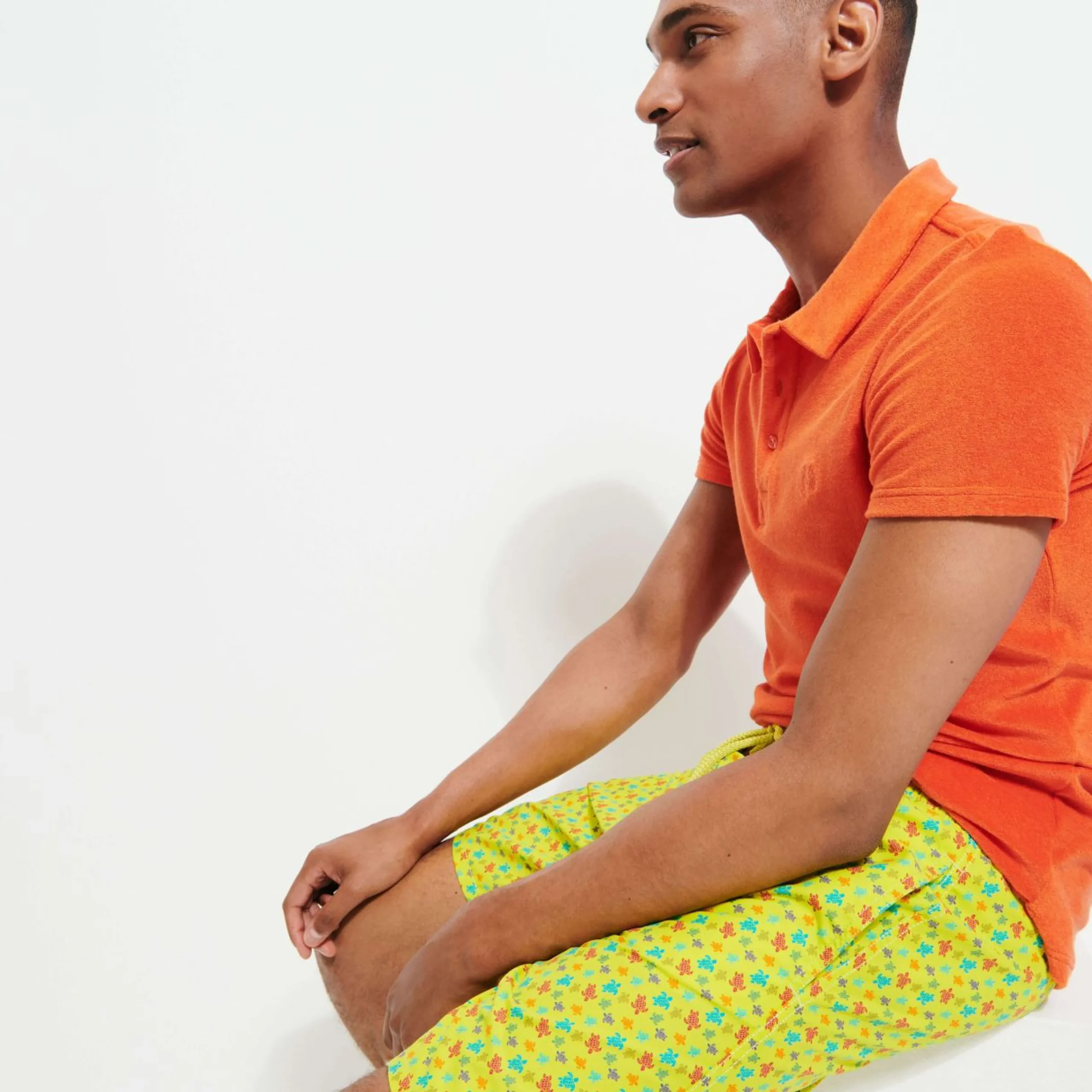 Homme Vilebrequin Le Long^Maillot De Bain Long Stretch Homme Micro Tortues Rainbow