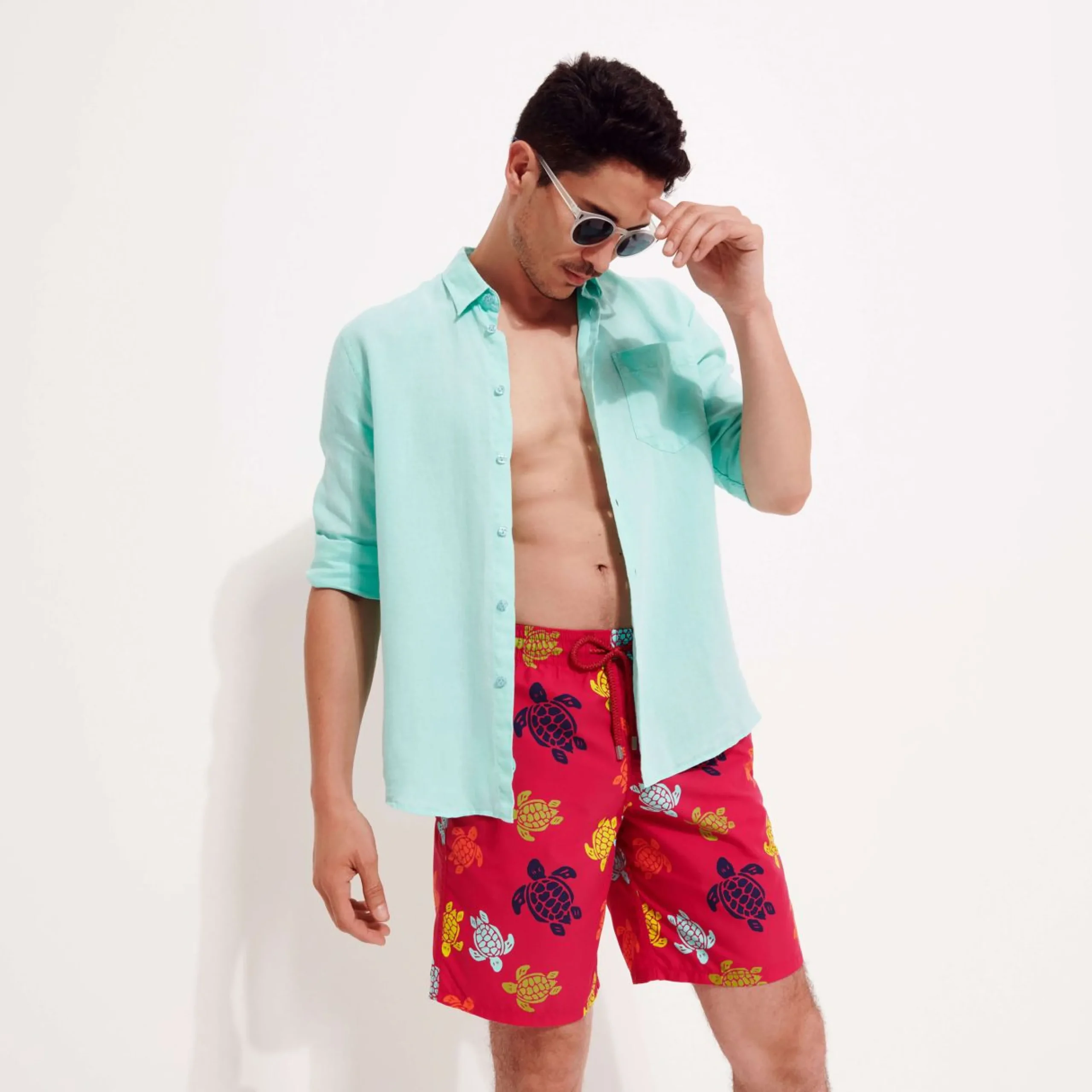 Homme Vilebrequin Le Long^Maillot De Bain Long Stretch Homme Ronde Des Tortues