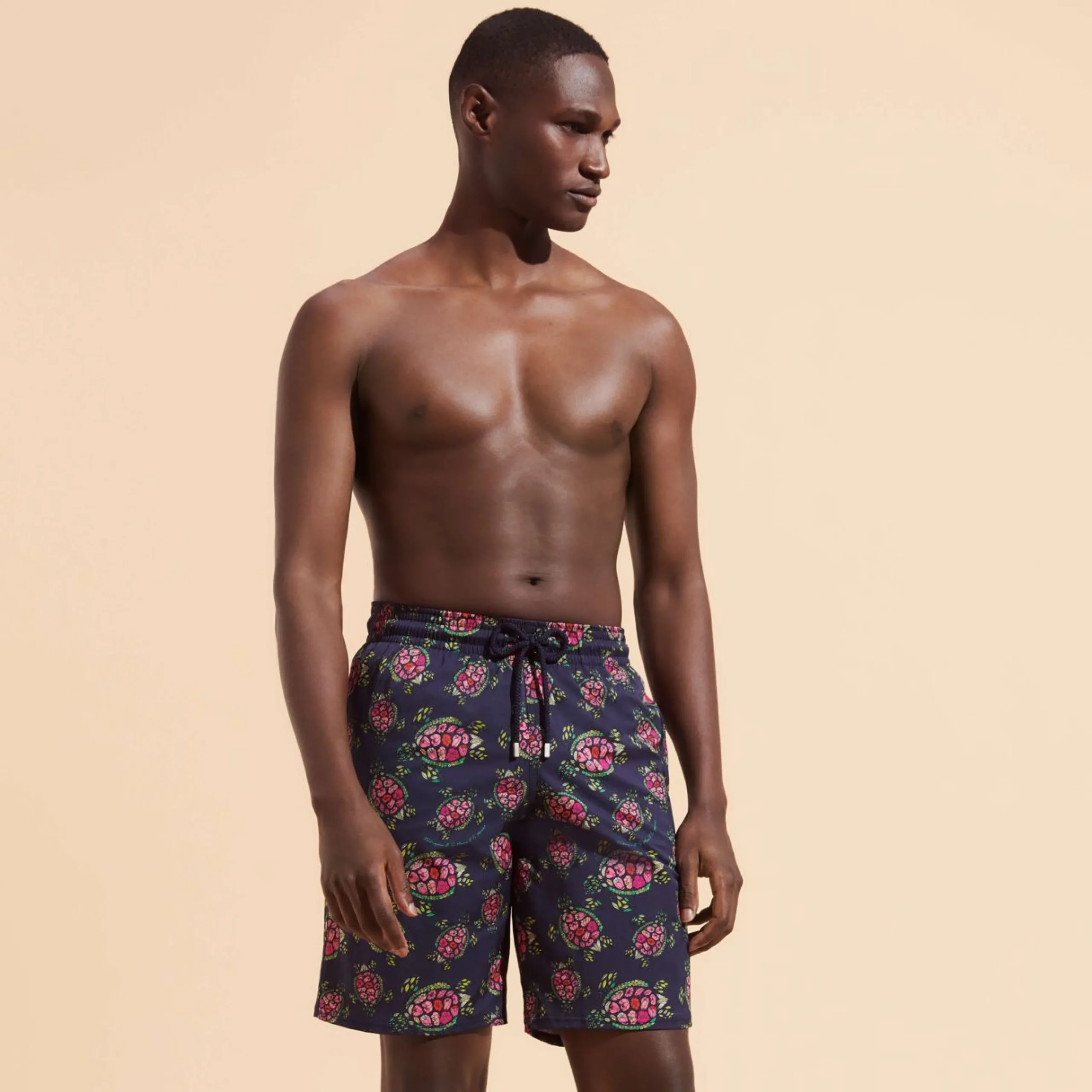 Homme Vilebrequin Le Long^Maillot De Bain Long Stretch Homme Provencal Turtles