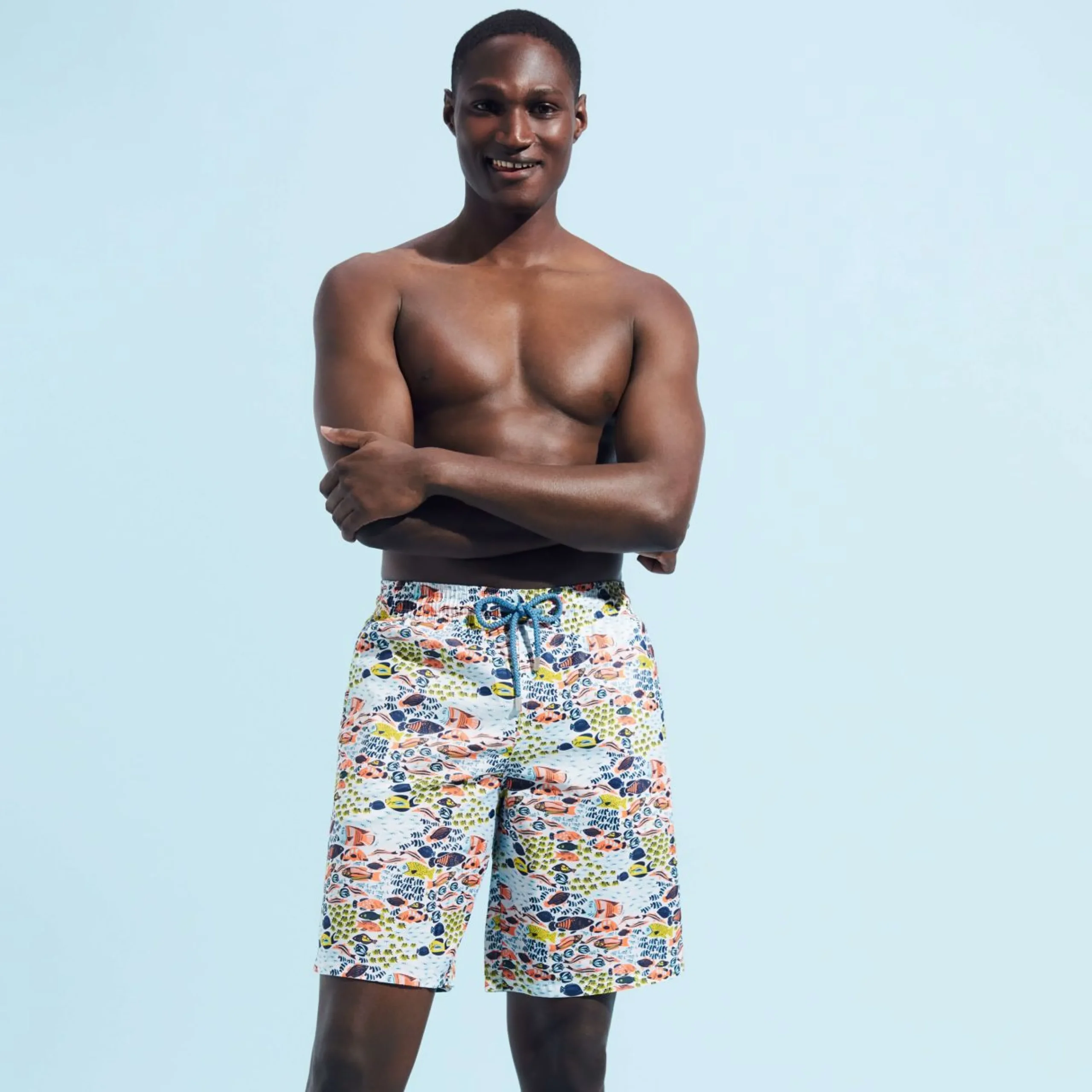Homme Vilebrequin Le Long^Maillot De Bain Long Ultra-Leger Et Pliable Homme Fish Family