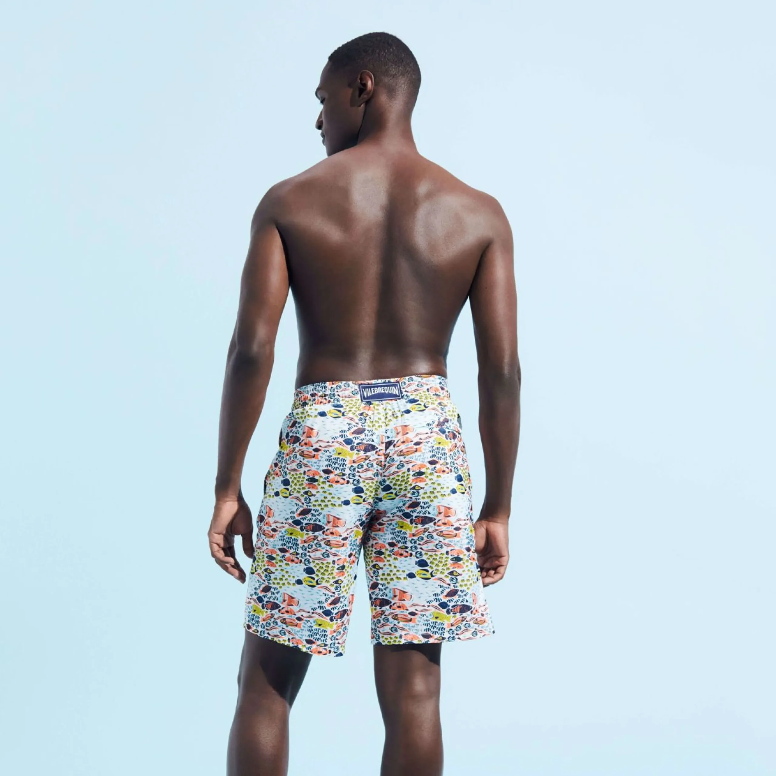 Homme Vilebrequin Le Long^Maillot De Bain Long Ultra-Leger Et Pliable Homme Fish Family