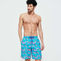 Homme Vilebrequin Le Long^Maillot De Bain Long Ultra-Leger Et Pliable Homme Crevettes Et Poissons