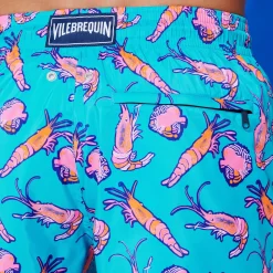 Homme Vilebrequin Le Long^Maillot De Bain Long Ultra-Leger Et Pliable Homme Crevettes Et Poissons