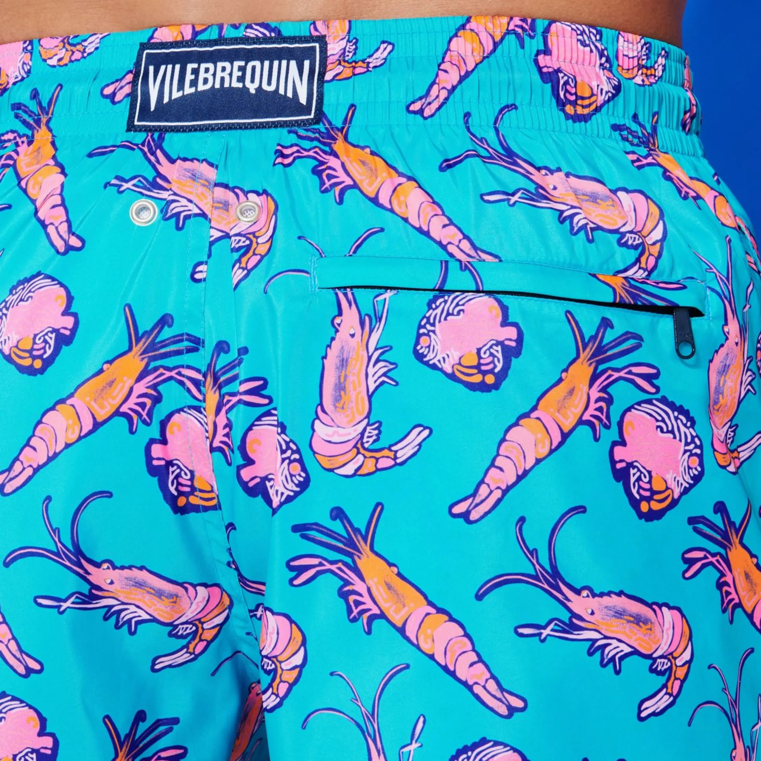 Homme Vilebrequin Le Long^Maillot De Bain Long Ultra-Leger Et Pliable Homme Crevettes Et Poissons