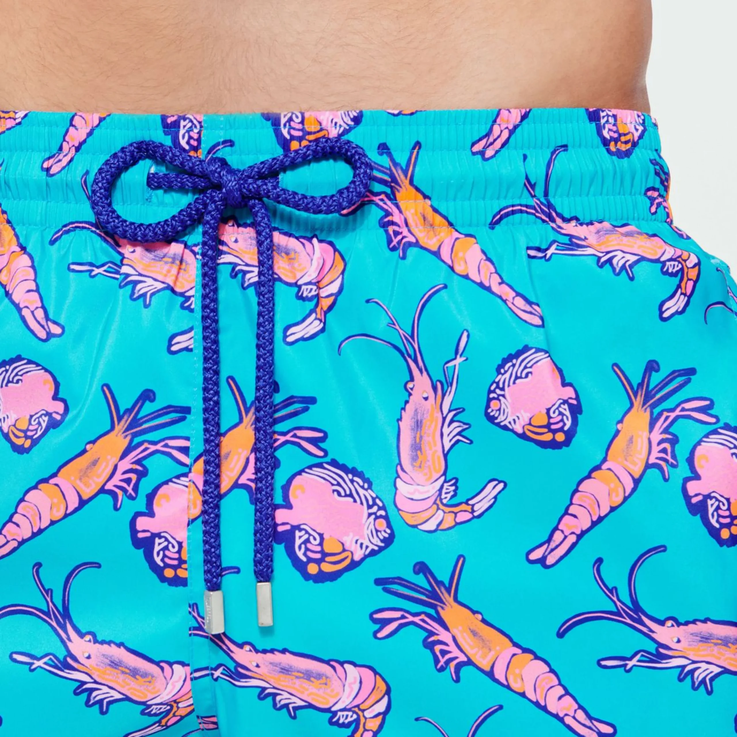 Homme Vilebrequin Le Long^Maillot De Bain Long Ultra-Leger Et Pliable Homme Crevettes Et Poissons