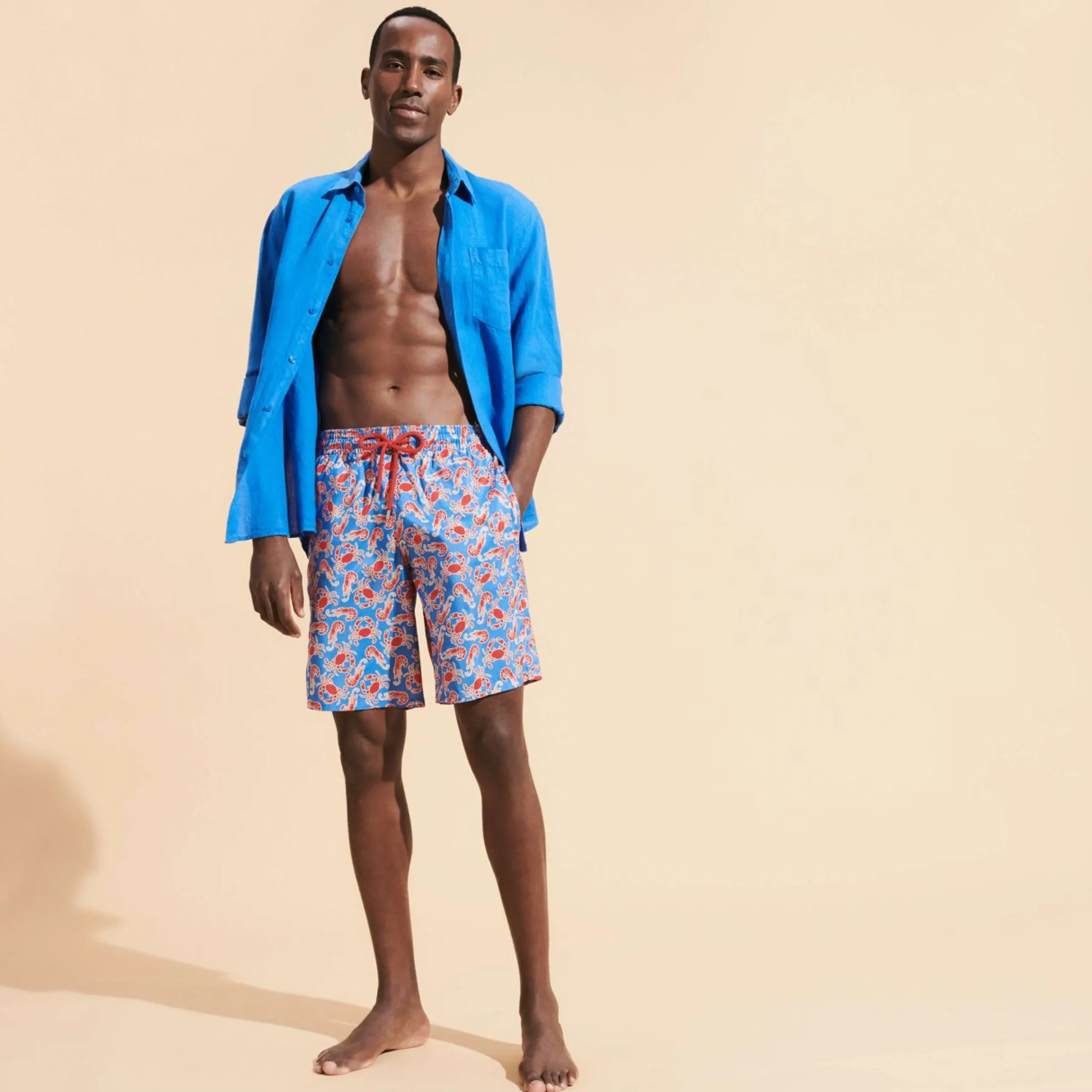 Homme Vilebrequin Le Père & Fils^Maillot De Bain Long Ultra-Leger Et Pliable Homme Crabs & Shrimps