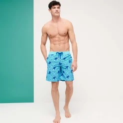 Homme Vilebrequin Le Long^Maillot De Bain Stretch Homme Long Turtles Splash Flocke