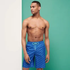 Homme Vilebrequin Le Long^Maillot De Bain Ultra-Leger Et Pliable Homme Long Micro Ronde Des Tortues