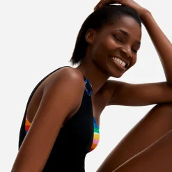 Femme Vilebrequin Une Pièce^Maillot De Bain Une Pièce Asymetrique Femme Bandeau Rainbow - X Jcc+ - Edition Limitee