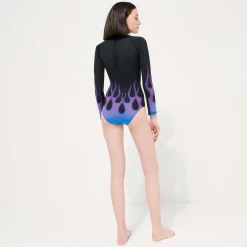 Femme Vilebrequin T-Shirts Anti Uv^Maillot De Bain Une Pièce Manches Longue Anti Uv Femme Hot Rod 360° - X Sylvie Fleury