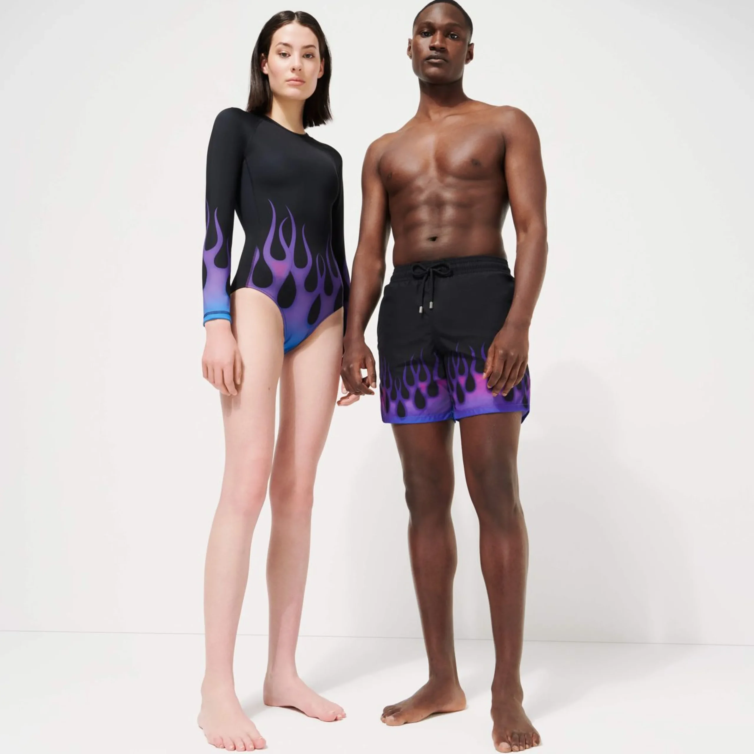 Femme Vilebrequin T-Shirts Anti Uv^Maillot De Bain Une Pièce Manches Longue Anti Uv Femme Hot Rod 360° - X Sylvie Fleury