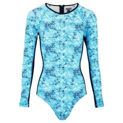 Femme Vilebrequin T-Shirts Anti Uv^Maillot De Bain Une Pièce Manches Longues Anti-Uv Femme Flowers Tie & Dye