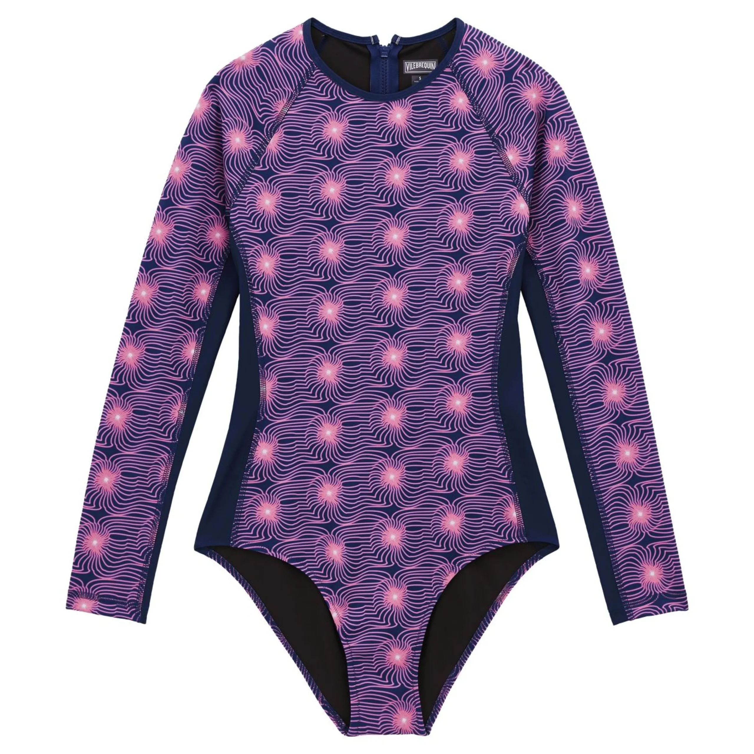 Femme Vilebrequin T-Shirts Anti Uv^Maillot De Bain Une Pièce Manches Longues Anti-Uv Femme Hypno Shell