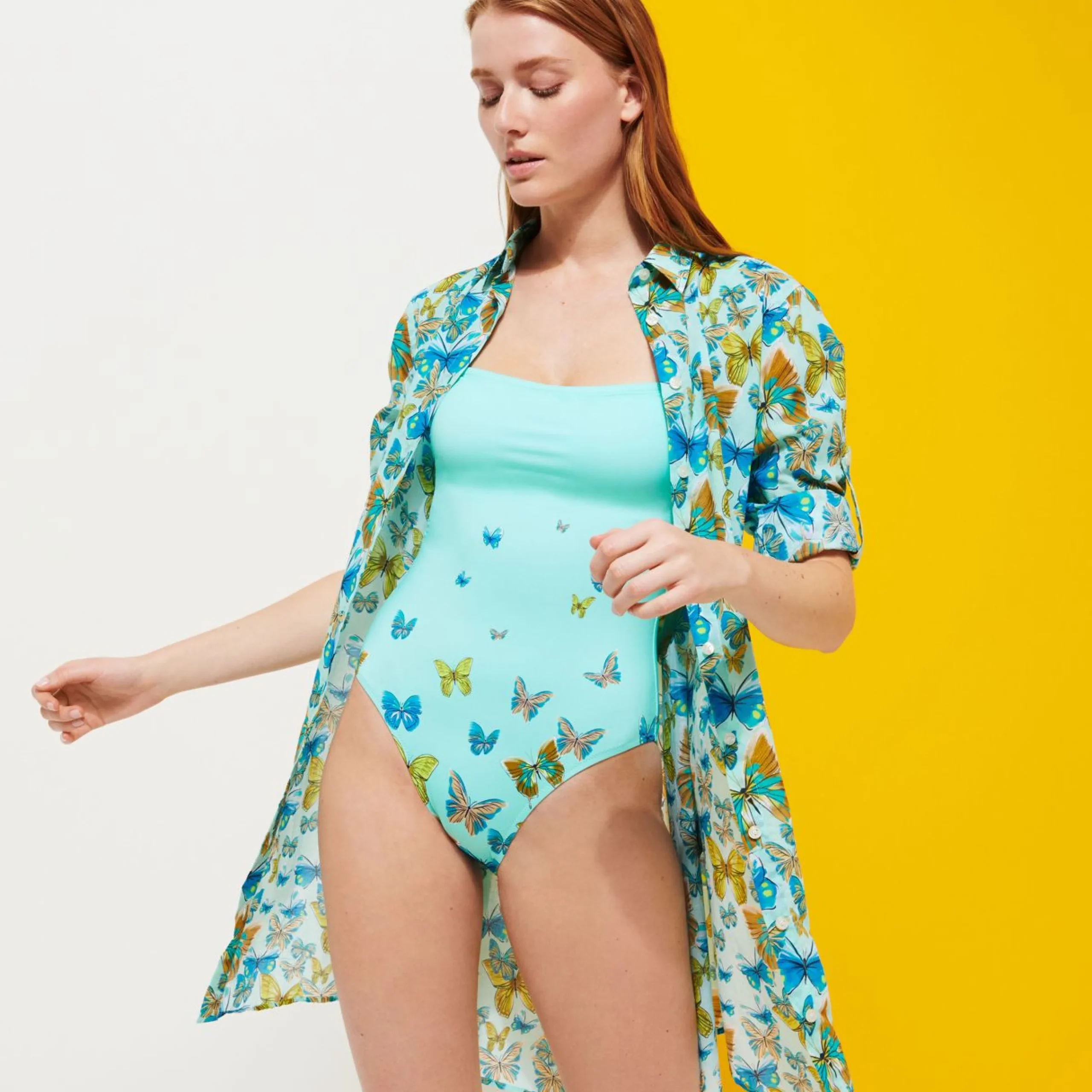 Femme Vilebrequin Une Pièce^Maillot De Bain Une Pièce Bustier Femme Butterflies
